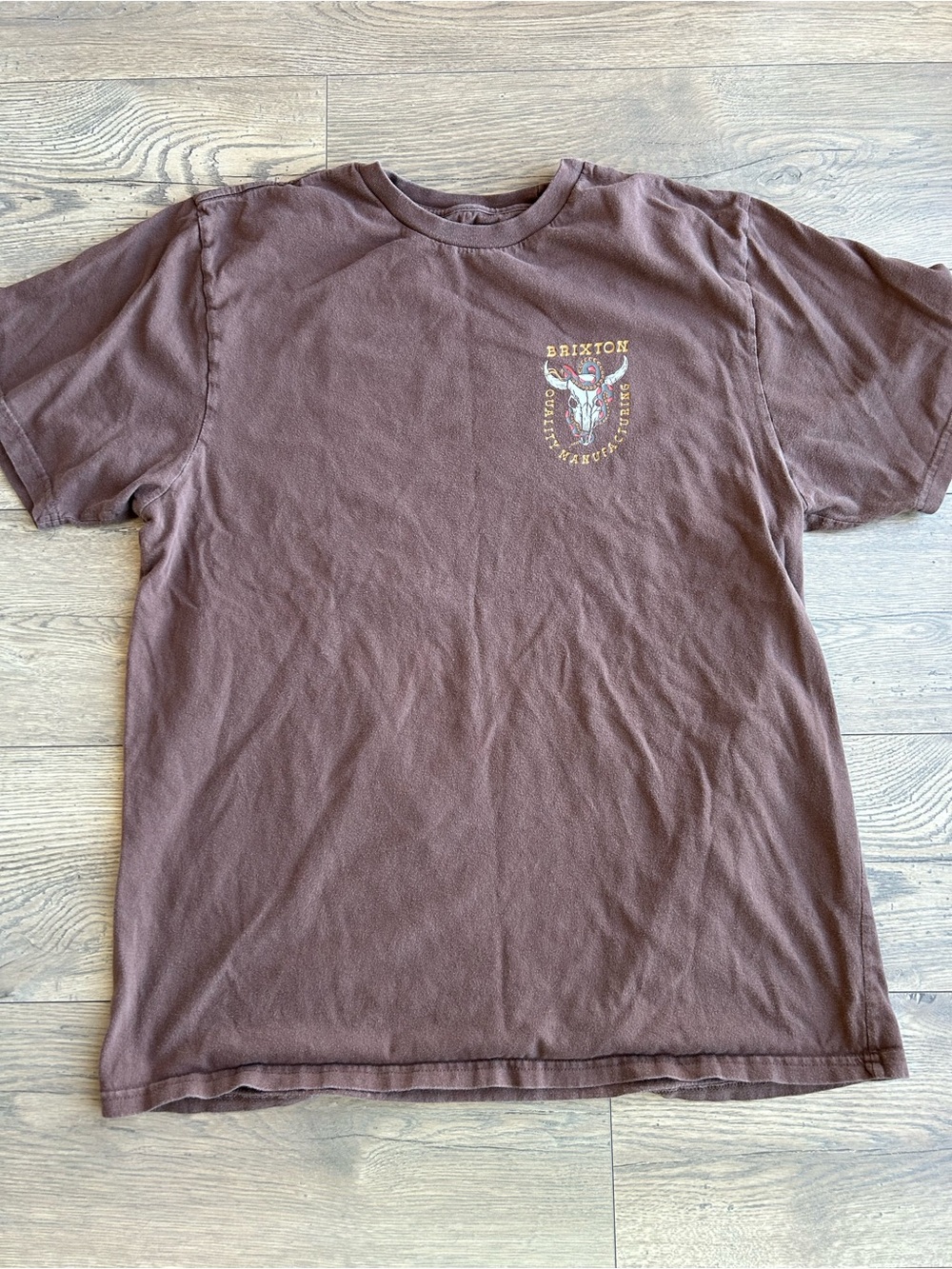Brixton Brown Short-Sleeve Graphic Tee with Chest Crest